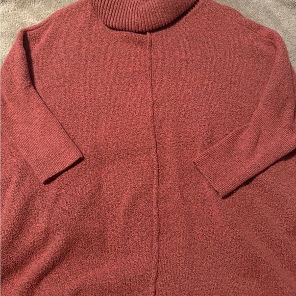 LOFT Rusty Red Cowl Neck Sweater with Ribbed Texture - Picture 1 of 4